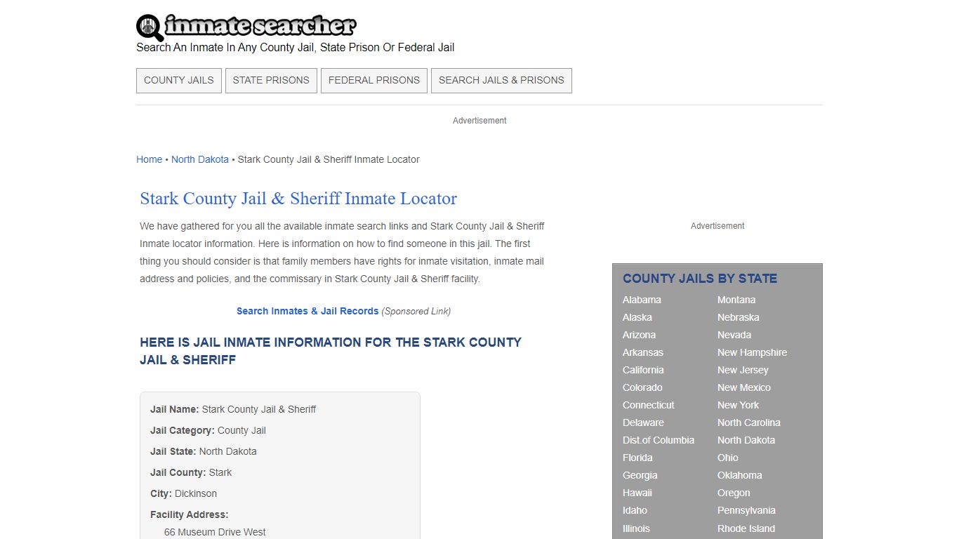 Stark County Jail & Sheriff Inmate Locator - Inmate Searcher